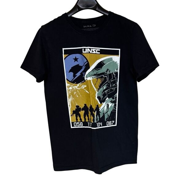 Halo Adult T-Shirt - UNSC Master Chief Group In Silhoueete Stylized Image Black - Picture 6 of 8